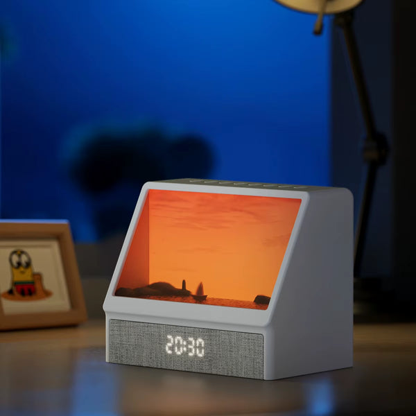 Simulateur d'Aube Bluetooth : Réveil Doux, Bruit Blanc & 12 Sons Naturels