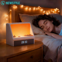 Simulateur d'Aube Bluetooth : Réveil Doux, Bruit Blanc & 12 Sons Naturels