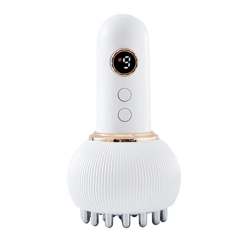 Professional Handheld Massager for Muscle & Lymphatic Support - Rechargeable Device with Heat & Vibration for Full-Body Care on Neck, Back, Arms, Waist, Belly & Legs, Portable White Gift