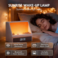 Simulateur d'Aube Bluetooth : Réveil Doux, Bruit Blanc & 12 Sons Naturels